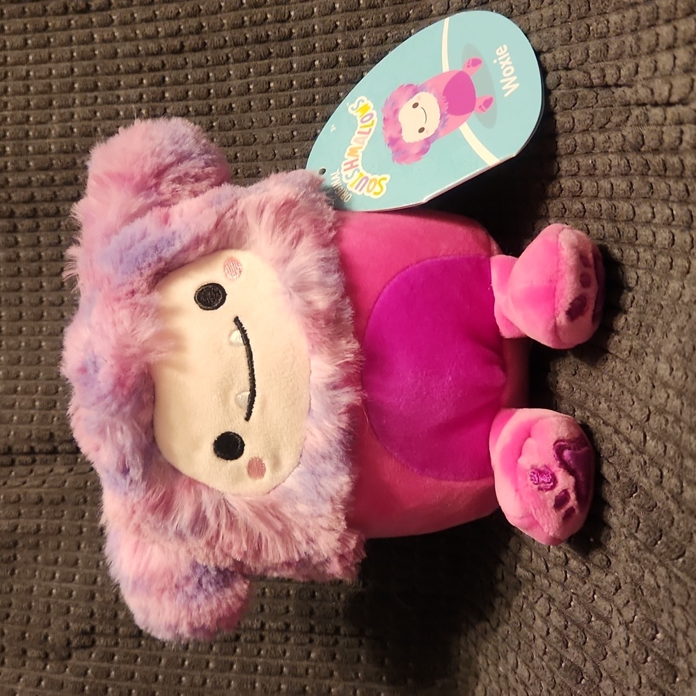 NWT Squishmallows 5" "Woxie" Pink Bigfoot w/ Purple Pink Tie Dye Hair Plush!